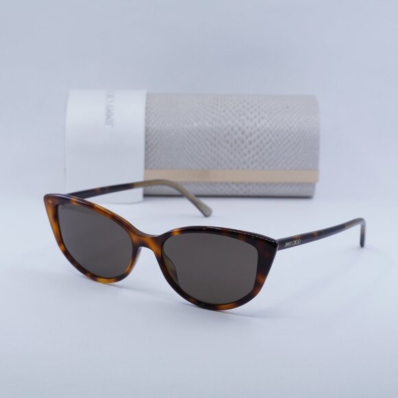 Jimmy Choo NADIA/S 008670 Cat Eye Sunglasses - Havana/Crystal/Brown - Picture 8 of 12
